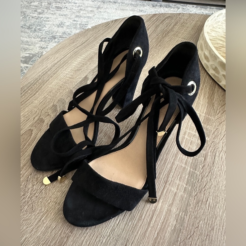 Diane von Furstenberg Suede Black sandals 8 US / EUR 38